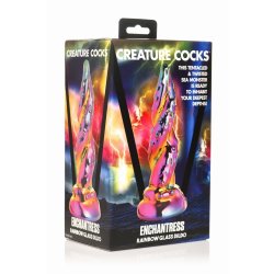 XR PLAY HARD Creature Cocks Enchantress Rainbow Glass Dildo Multicolor