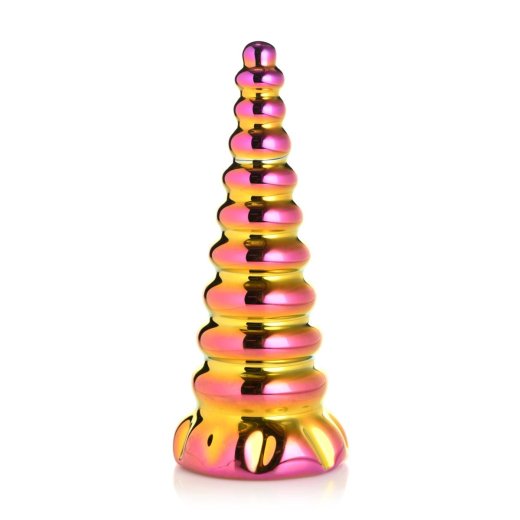 XR PLAY HARD Creature Cocks Twilight Rainbow Glass Dildo Multicolor
