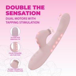 VIVE Andria G-Spot Vibrating & Tap Clit Stimulator mit LED Pink