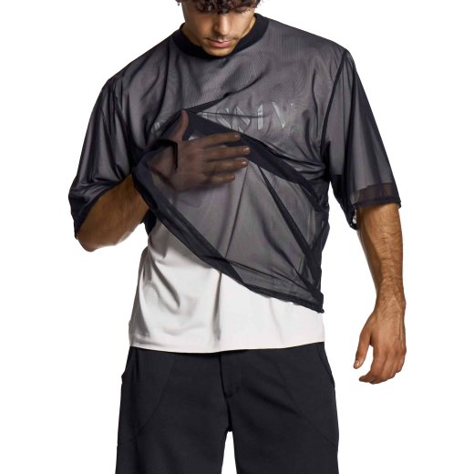 MODUS VIVENDI Dark Double Layer Box Logo T-Shirt Weiss/Schwarz