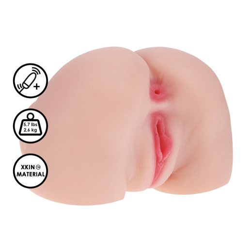 XKIN Bodyforms Mia Hart Dual Entry Vibrating Masturbator 2,6 kg Beige