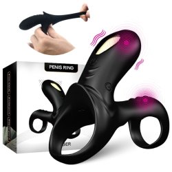 ARMONY Ranger Doppel-Penisring mit Vibration & Fernbedienung Schwarz