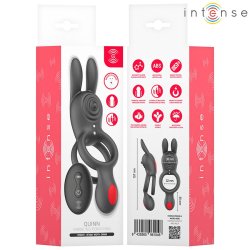INTENSE Quinn Penisring mit Vibration, Klitorisstimulatior & Fernbedienung Schwarz
