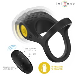 INTENSE Alex Penisring mit Vibration, Klitorisstimulation & Fernbedienung Schwarz