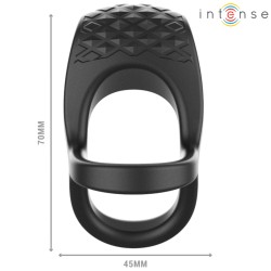 INTENSE Alex Penisring mit Vibration, Klitorisstimulation & Fernbedienung Schwarz