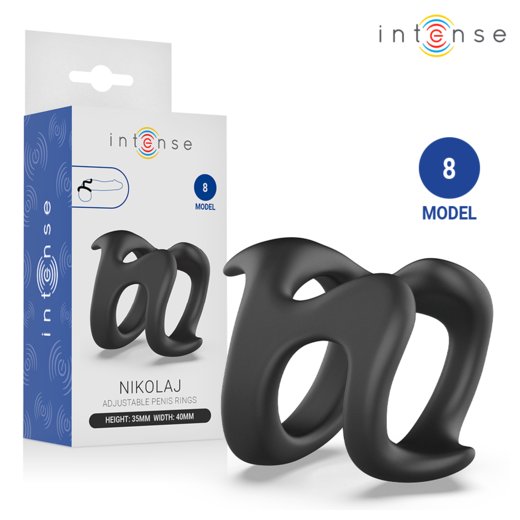 INTENSE Nikolaj Penis- & Hodenring Modell 8 Schwarz