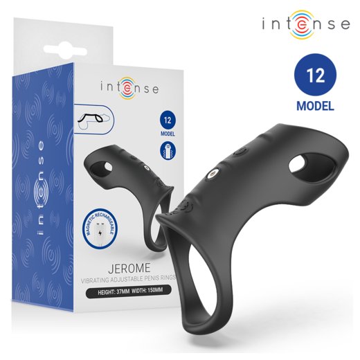 INTENSE Jerome Penis- & Hodenring mit Vibration Modell 12 Schwarz