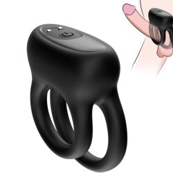 ARMONY Doppelring-Vibrator mit Klitorisstimulator Schwarz