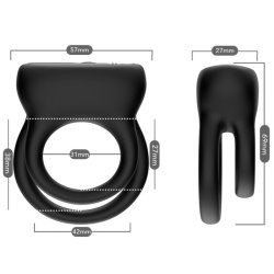 ARMONY Doppelring-Vibrator mit Klitorisstimulator Schwarz