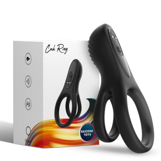 ARMONY Doppelring-Vibrator mit Klitoralstimulanz Schwarz