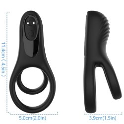 ARMONY Doppelring-Vibrator mit Klitoralstimulanz Schwarz