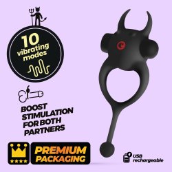 CRUSHIOUS Daemon Penisring mit Vibration Schwarz