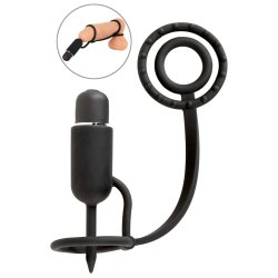 YOU 2 TOYS Vibrierender Penisplug mit Eichel-, Penis- & Hodenring Schwarz