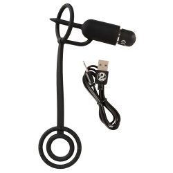 YOU 2 TOYS Vibrierender Penisplug mit Eichel-, Penis- & Hodenring Schwarz