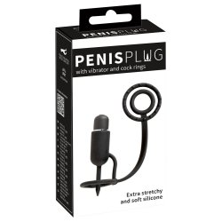 YOU 2 TOYS Vibrierender Penisplug mit Eichel-, Penis- & Hodenring Schwarz