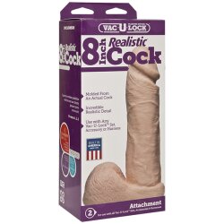 VAC U LOCK 8 Inch Realistic Cock Dildo Skin
