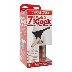 VAC U LOCK 7 Inch Realistic Cock Dildo mit Ultra Harness