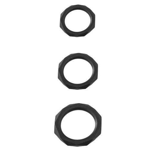 MALESATION DIAMOND COCK RINGS 3ER SET