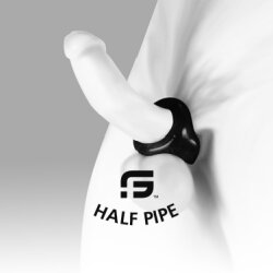 SPORT FUCKER Half Pipe Penisring mit Hodenstreckung aus Silikon &amp; TPR Transparent