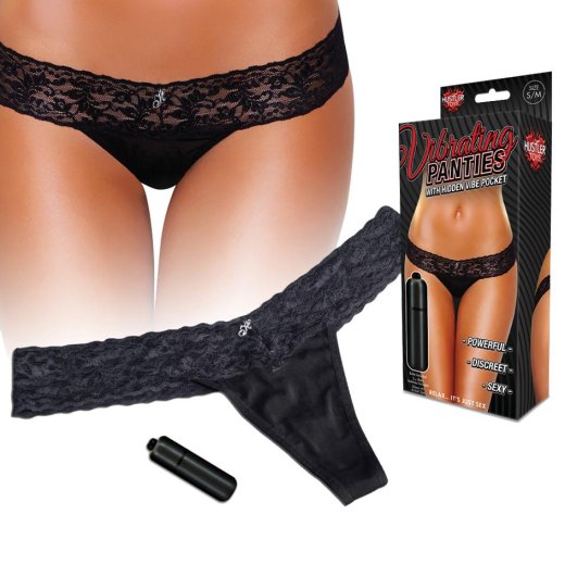 HUSTLER VIBRATING PANTYS BLACK SLIM M/L