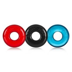 OXBALLS Ringe 3-er Pack Penisringe aus FLEX-TPR Silikon rot/schwarz/blau