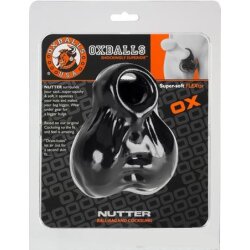 OXBALLS Nutter Ball Sling Hodenbeutel mit Penisring aus FLEX-TPR Silikon schwarz