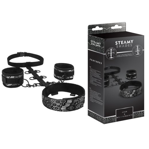 STEAMY SHADES Bondage-Geschirr mit Hals- & Handgelenkfesseln