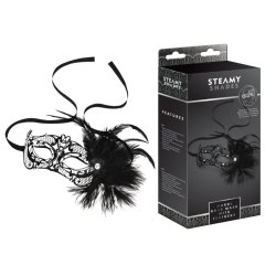 STEAMY SHADES Mardi Gras Maske mit Federn Schwarz