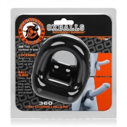 OXBALLS 360 Penisring mit Hodenschlaufe aus Flex-TPR Schwarz