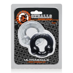 OXBALLS Ultraballs 2-er Pack Penisringe aus FLEX-TPR Silikon transparent/schwarz