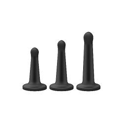 VAC U LOCK Platinum Silicone Pegging Set mit Strap-On-Harness, Dildos & Zubehör Schwarz