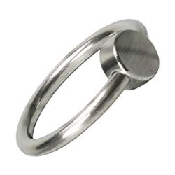 TR Glans Ring mit Stahlknopf 2,5 cm aus Edelstahl