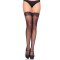LEG AVENUE Stay Up Lace Top Micro Net Schwarz