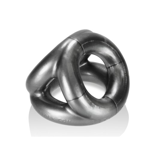 OXBALLS Tri-Sport Penis- & Hodenring aus Flex-TPR Stahlgrau