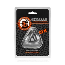 OXBALLS Tri-Sport Penis- und Hodenring aus FELX-TPR Silikon steel